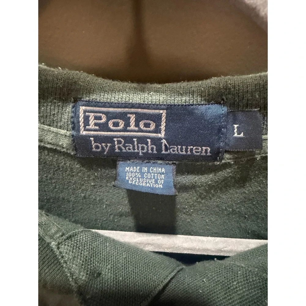Polo Ralph Lauren Mens Green Short Sleeve Pique Cotton Polo Shirt Large L